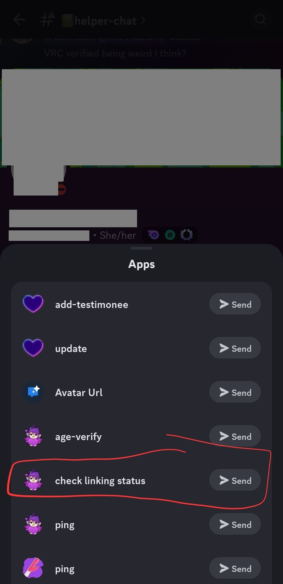 Mobile step 2 - Select Apps and Check Linking Status